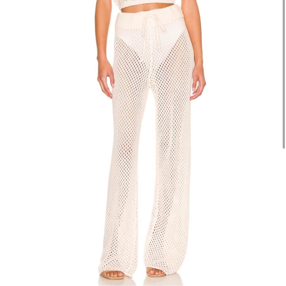 Crochet Drawcord Pant in Off White NWT
